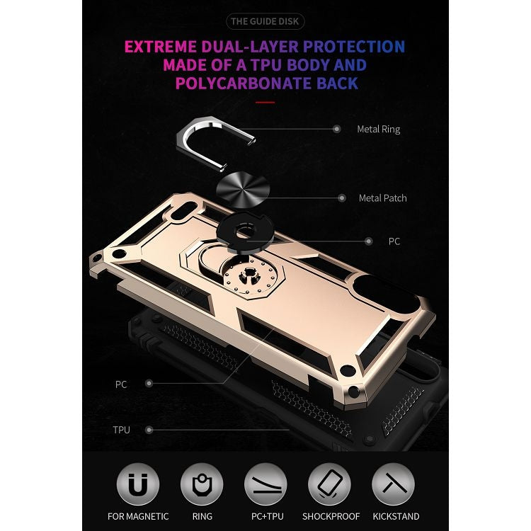 For LG K22 Shockproof TPU + PC Protective Case with 360 Degree Rotating Holder