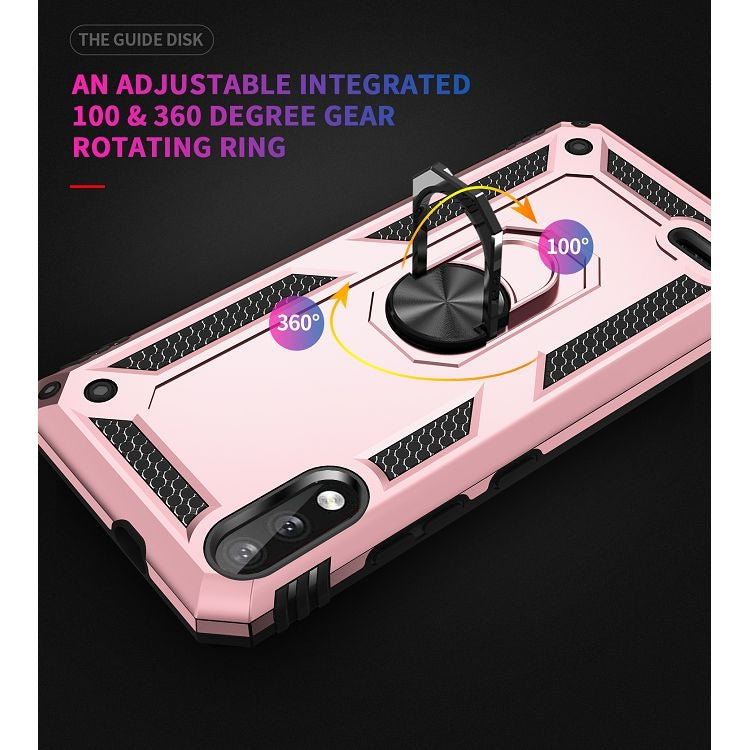 For LG K22 Shockproof TPU + PC Protective Case with 360 Degree Rotating Holder