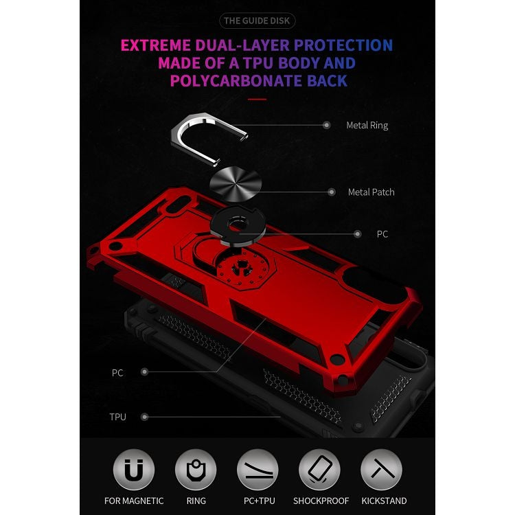 For LG K22 Shockproof TPU + PC Protective Case with 360 Degree Rotating Holder