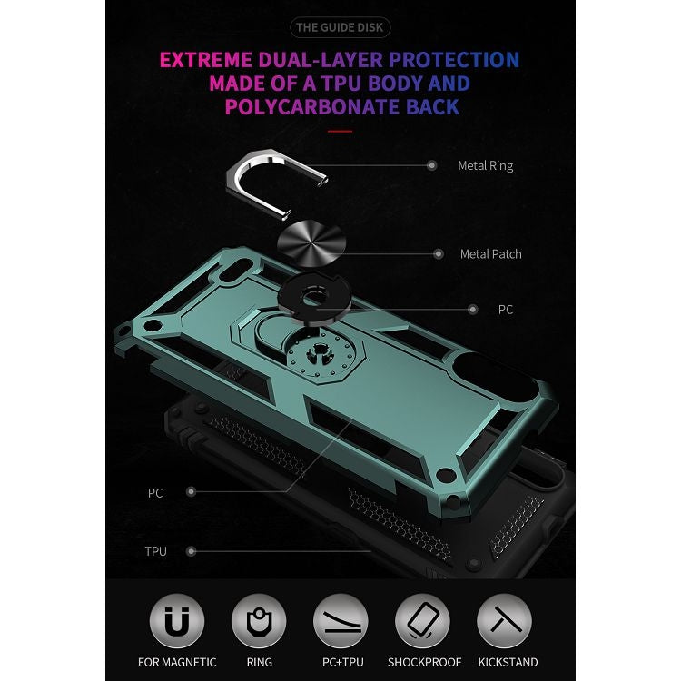 For LG K22 Shockproof TPU + PC Protective Case with 360 Degree Rotating Holder