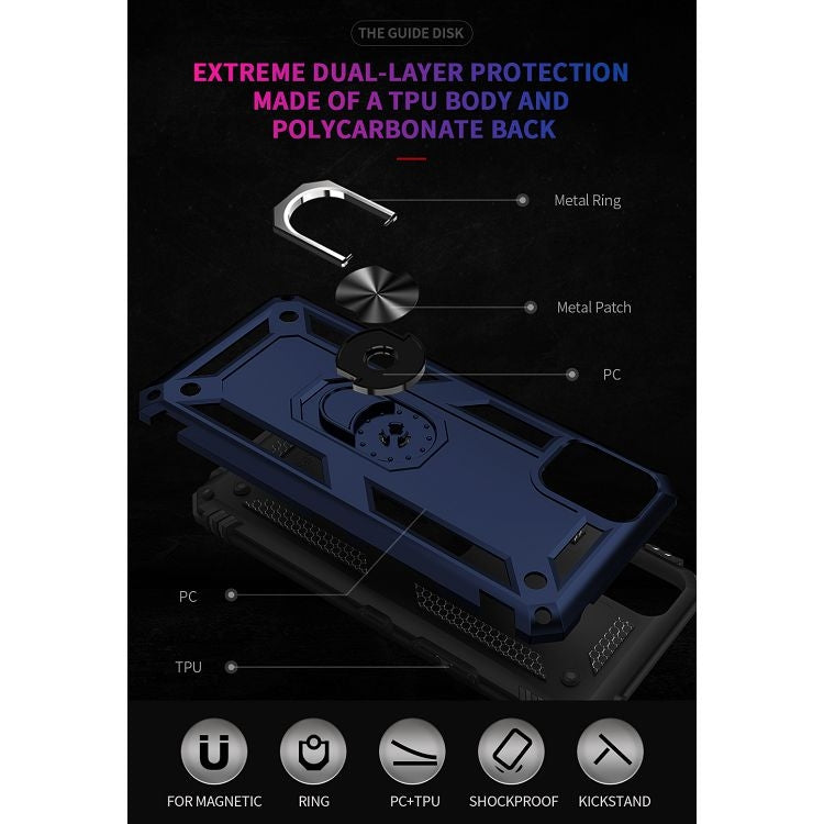 For LG K53 Shockproof TPU + PC Protective Case with 360 Degree Rotating Holder
