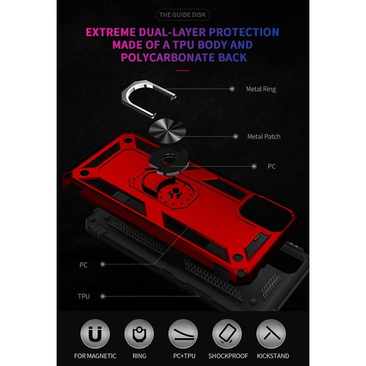 For LG K53 Shockproof TPU + PC Protective Case with 360 Degree Rotating Holder