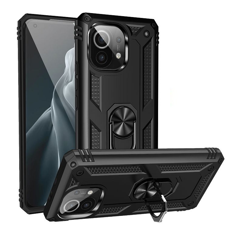 For Xiaomi Mi 11 Shockproof TPU + PC Protective Case with 360 Degree Rotating Holder