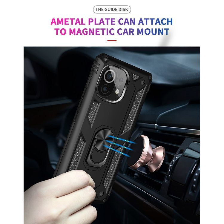 For Xiaomi Mi 11 Shockproof TPU + PC Protective Case with 360 Degree Rotating Holder