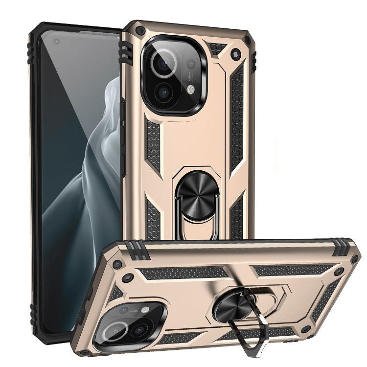 For Xiaomi Mi 11 Shockproof TPU + PC Protective Case with 360 Degree Rotating Holder
