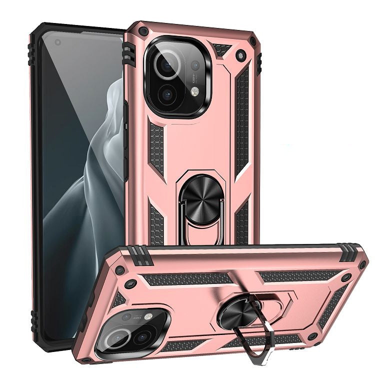 For Xiaomi Mi 11 Shockproof TPU + PC Protective Case with 360 Degree Rotating Holder