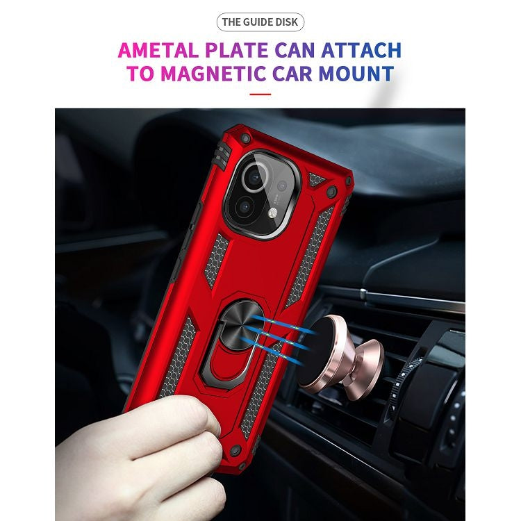 For Xiaomi Mi 11 Shockproof TPU + PC Protective Case with 360 Degree Rotating Holder