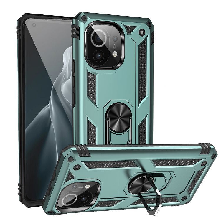 For Xiaomi Mi 11 Shockproof TPU + PC Protective Case with 360 Degree Rotating Holder