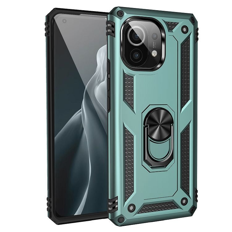 For Xiaomi Mi 11 Shockproof TPU + PC Protective Case with 360 Degree Rotating Holder