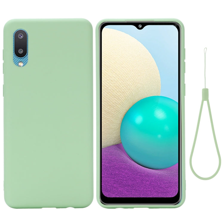 For Samsung Galaxy A02 EU Version Solid Color Liquid Silicone Dropproof Full Coverage Protective Case