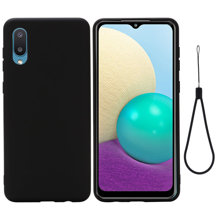 For Samsung Galaxy A02 EU Version Solid Color Liquid Silicone Dropproof Full Coverage Protective Case