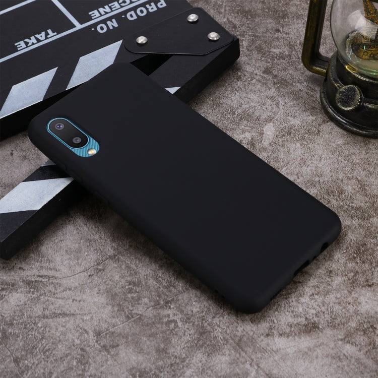 For Samsung Galaxy A02 EU Version Solid Color Liquid Silicone Dropproof Full Coverage Protective Case