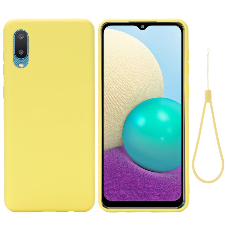 For Samsung Galaxy A02 EU Version Solid Color Liquid Silicone Dropproof Full Coverage Protective Case