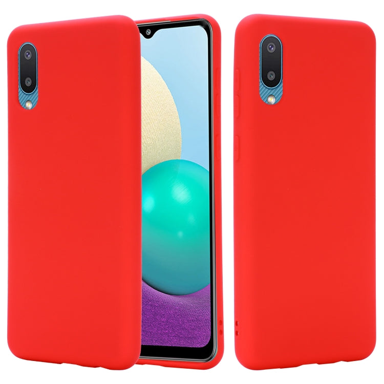 For Samsung Galaxy A02 EU Version Solid Color Liquid Silicone Dropproof Full Coverage Protective Case