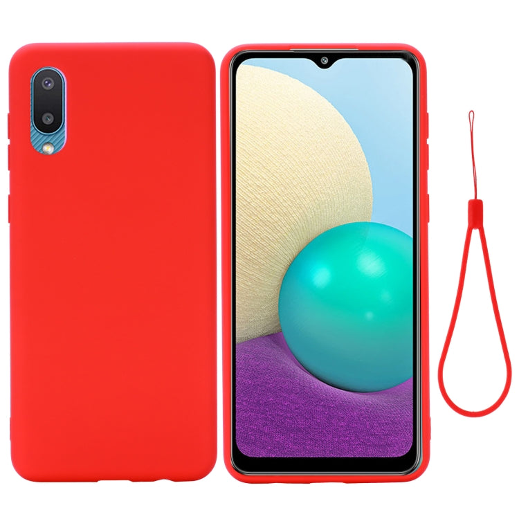 For Samsung Galaxy A02 EU Version Solid Color Liquid Silicone Dropproof Full Coverage Protective Case
