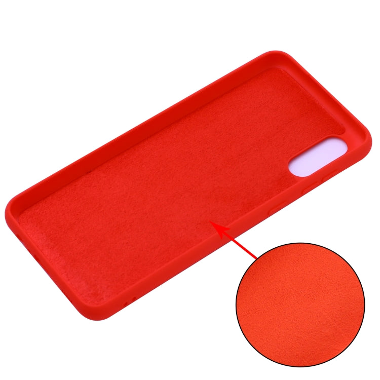 For Samsung Galaxy A02 EU Version Solid Color Liquid Silicone Dropproof Full Coverage Protective Case