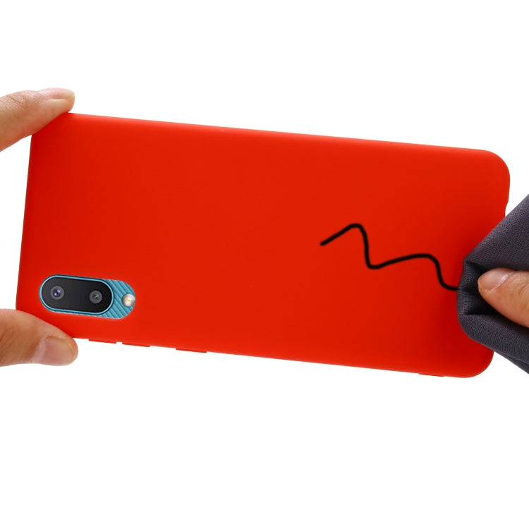 For Samsung Galaxy A02 EU Version Solid Color Liquid Silicone Dropproof Full Coverage Protective Case