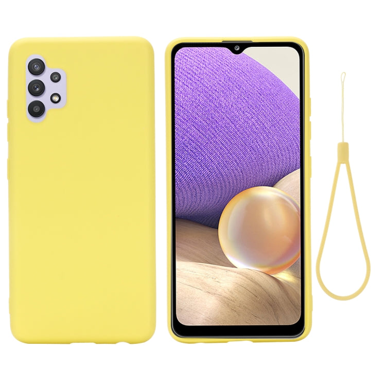 For Samsung Galaxy A32 4G Solid Color Liquid Silicone Dropproof Full Coverage Protective Case