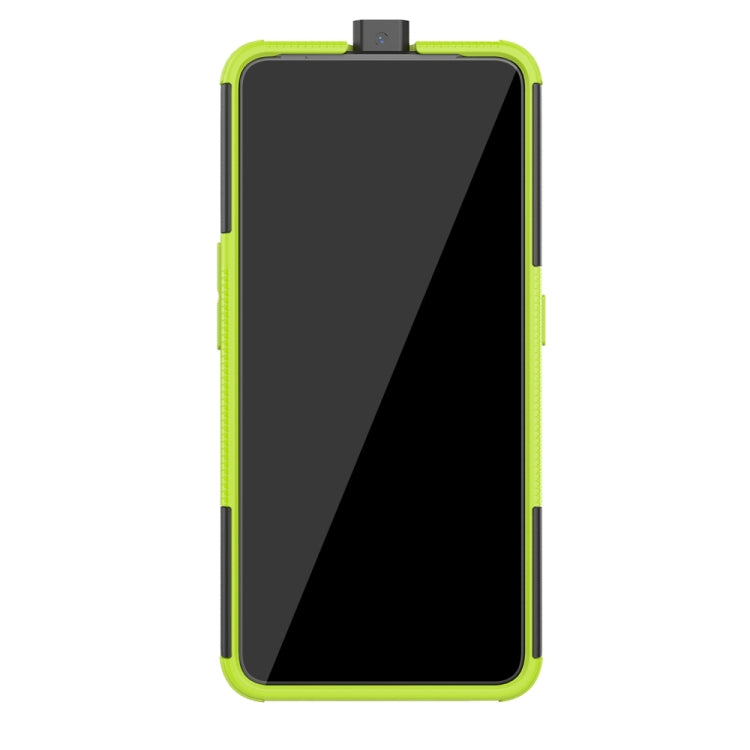 For OPPO Realme X Tire Texture TPU + PC Shockproof Case with Holder