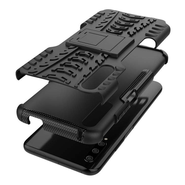 For Huawei Honor 9X Pro Tire Texture TPU + PC Shockproof Case with Holder