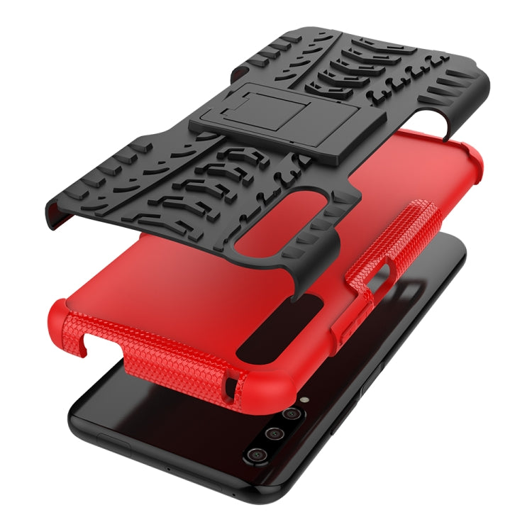 For Huawei Honor 9X Pro Tire Texture TPU + PC Shockproof Case with Holder