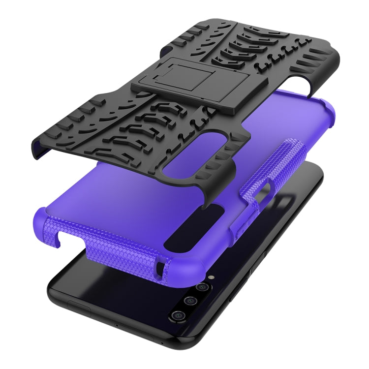 For Huawei Honor 9X Pro Tire Texture TPU + PC Shockproof Case with Holder