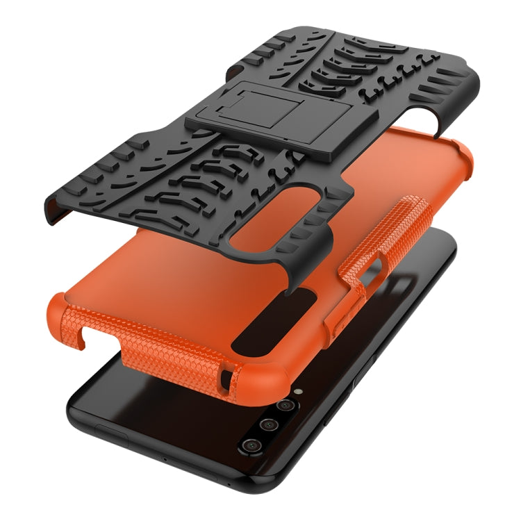 For Huawei Honor 9X Pro Tire Texture TPU + PC Shockproof Case with Holder