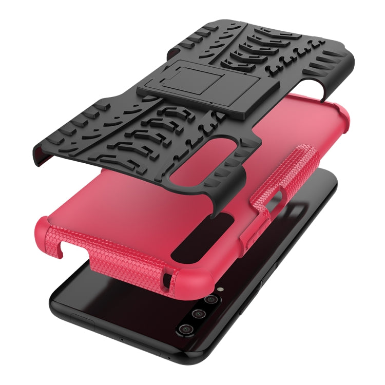For Huawei Honor 9X Pro Tire Texture TPU + PC Shockproof Case with Holder