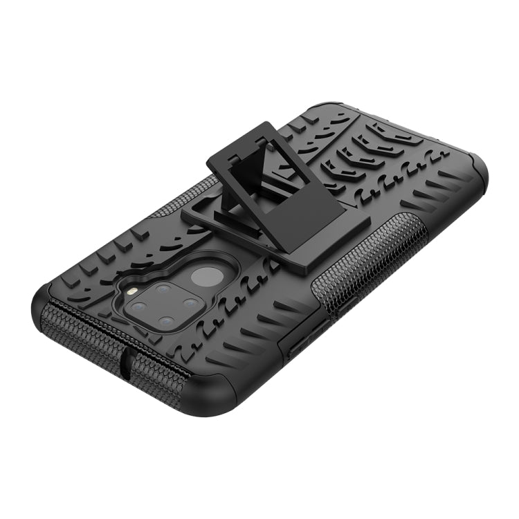 For Huawei Nova 5i Pro Tire Texture TPU + PC Shockproof Case with Holder