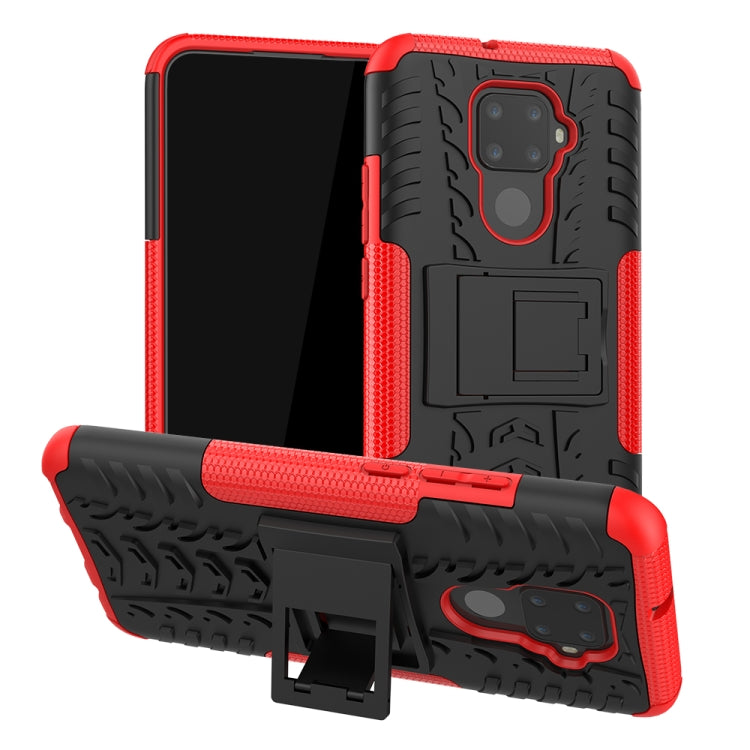 For Huawei Nova 5i Pro Tire Texture TPU + PC Shockproof Case with Holder