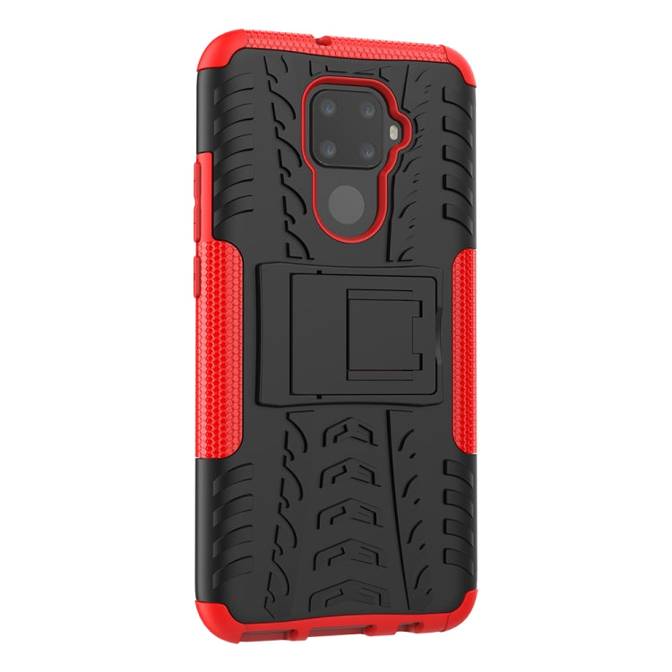 For Huawei Nova 5i Pro Tire Texture TPU + PC Shockproof Case with Holder
