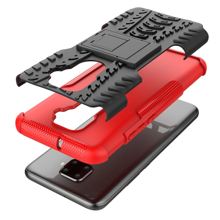 For Huawei Nova 5i Pro Tire Texture TPU + PC Shockproof Case with Holder