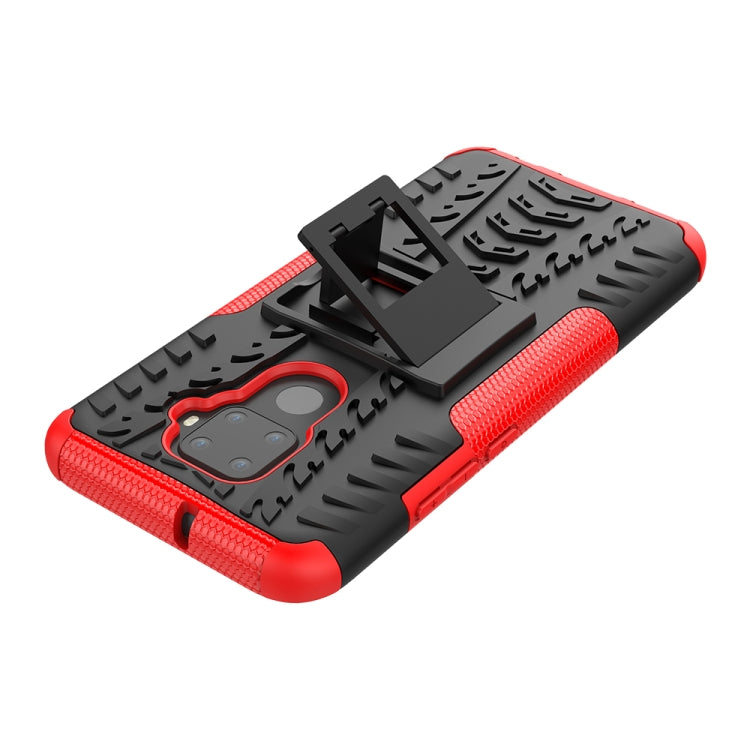 For Huawei Nova 5i Pro Tire Texture TPU + PC Shockproof Case with Holder