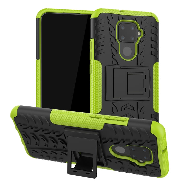 For Huawei Nova 5i Pro Tire Texture TPU + PC Shockproof Case with Holder