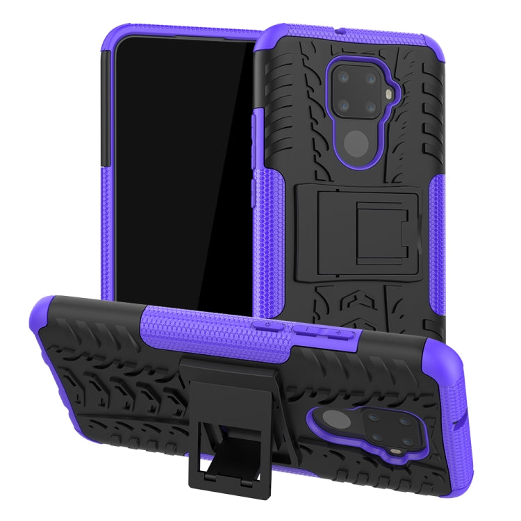 For Huawei Nova 5i Pro Tire Texture TPU + PC Shockproof Case with Holder