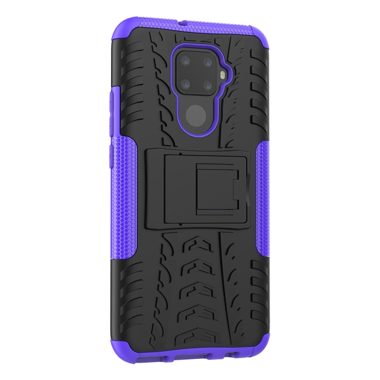 For Huawei Nova 5i Pro Tire Texture TPU + PC Shockproof Case with Holder