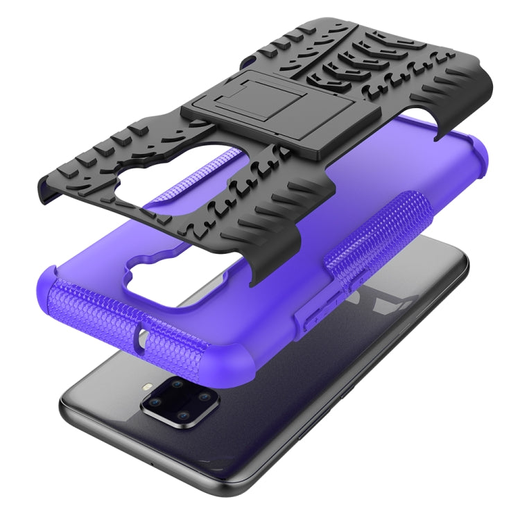 For Huawei Nova 5i Pro Tire Texture TPU + PC Shockproof Case with Holder
