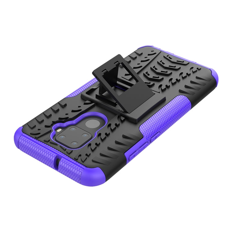 For Huawei Nova 5i Pro Tire Texture TPU + PC Shockproof Case with Holder