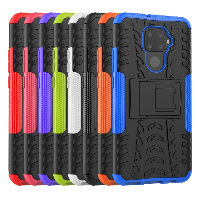 For Huawei Nova 5i Pro Tire Texture TPU + PC Shockproof Case with Holder