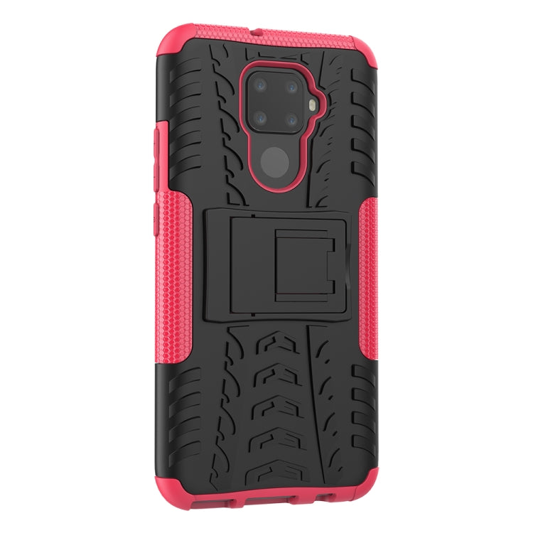 For Huawei Nova 5i Pro Tire Texture TPU + PC Shockproof Case with Holder