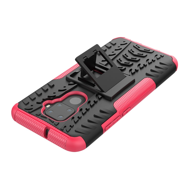 For Huawei Nova 5i Pro Tire Texture TPU + PC Shockproof Case with Holder