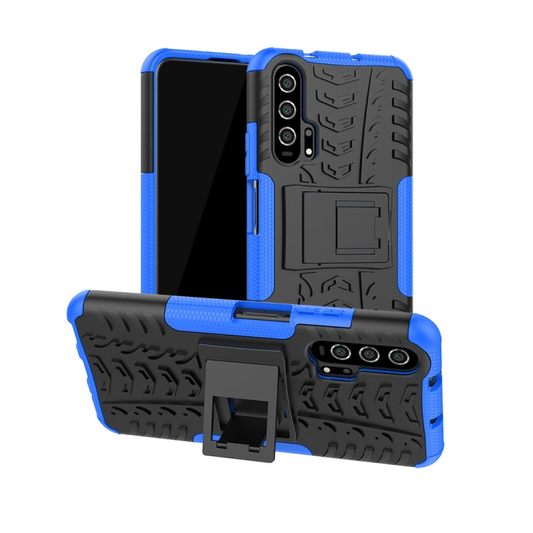 For Huawei Honor 20 Pro Tire Texture TPU + PC Shockproof Case with Holder
