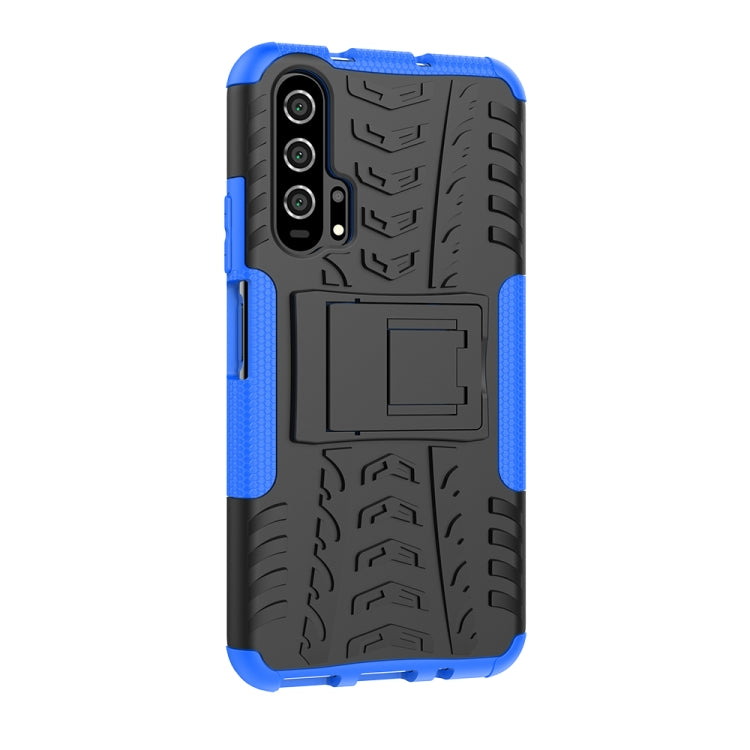 For Huawei Honor 20 Pro Tire Texture TPU + PC Shockproof Case with Holder