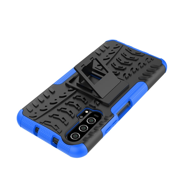 For Huawei Honor 20 Pro Tire Texture TPU + PC Shockproof Case with Holder