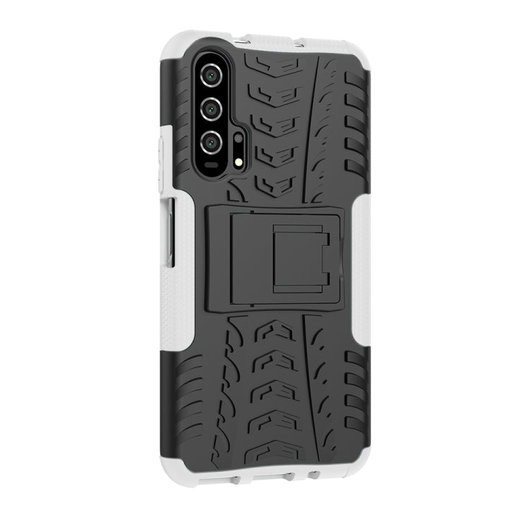 For Huawei Honor 20 Pro Tire Texture TPU + PC Shockproof Case with Holder