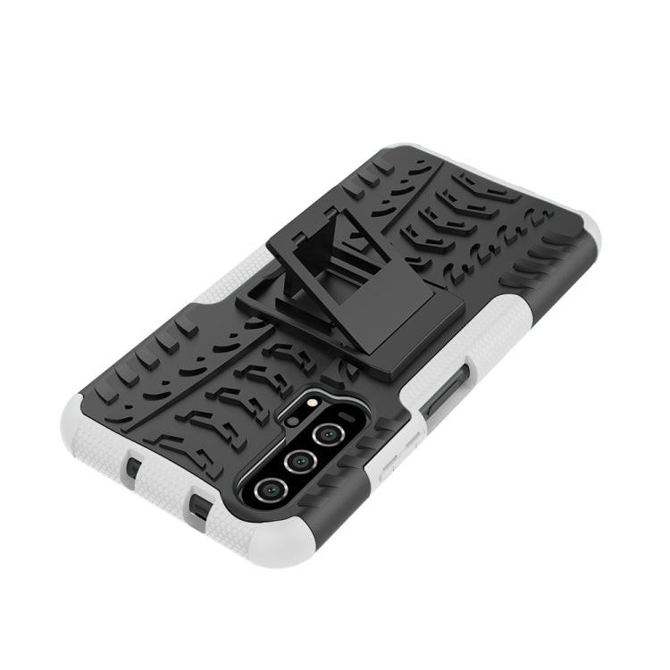 For Huawei Honor 20 Pro Tire Texture TPU + PC Shockproof Case with Holder