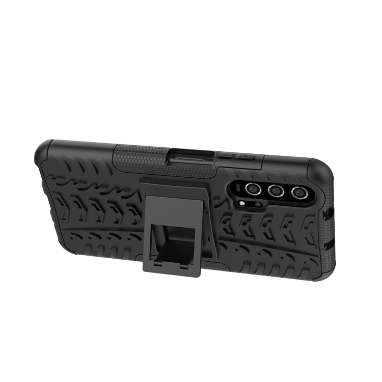 For Huawei Honor 20 Pro Tire Texture TPU + PC Shockproof Case with Holder