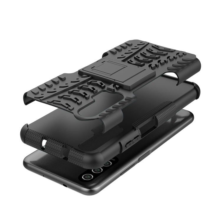For Huawei Honor 20 Pro Tire Texture TPU + PC Shockproof Case with Holder