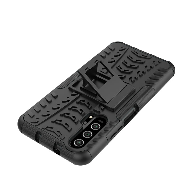 For Huawei Honor 20 Pro Tire Texture TPU + PC Shockproof Case with Holder