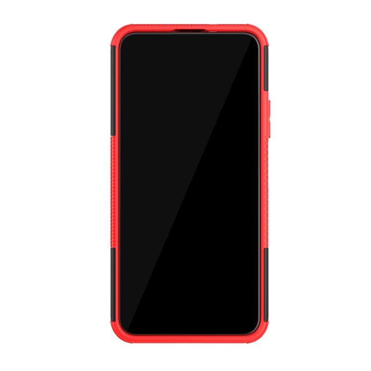 For Huawei Honor 20 Pro Tire Texture TPU + PC Shockproof Case with Holder